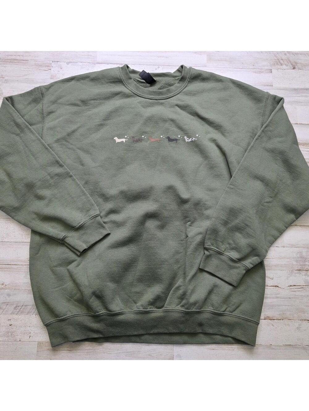 Dachshund Graphic Sweatshirt Adult XL Pullover Crewneck Cute Cozy Dog Lover